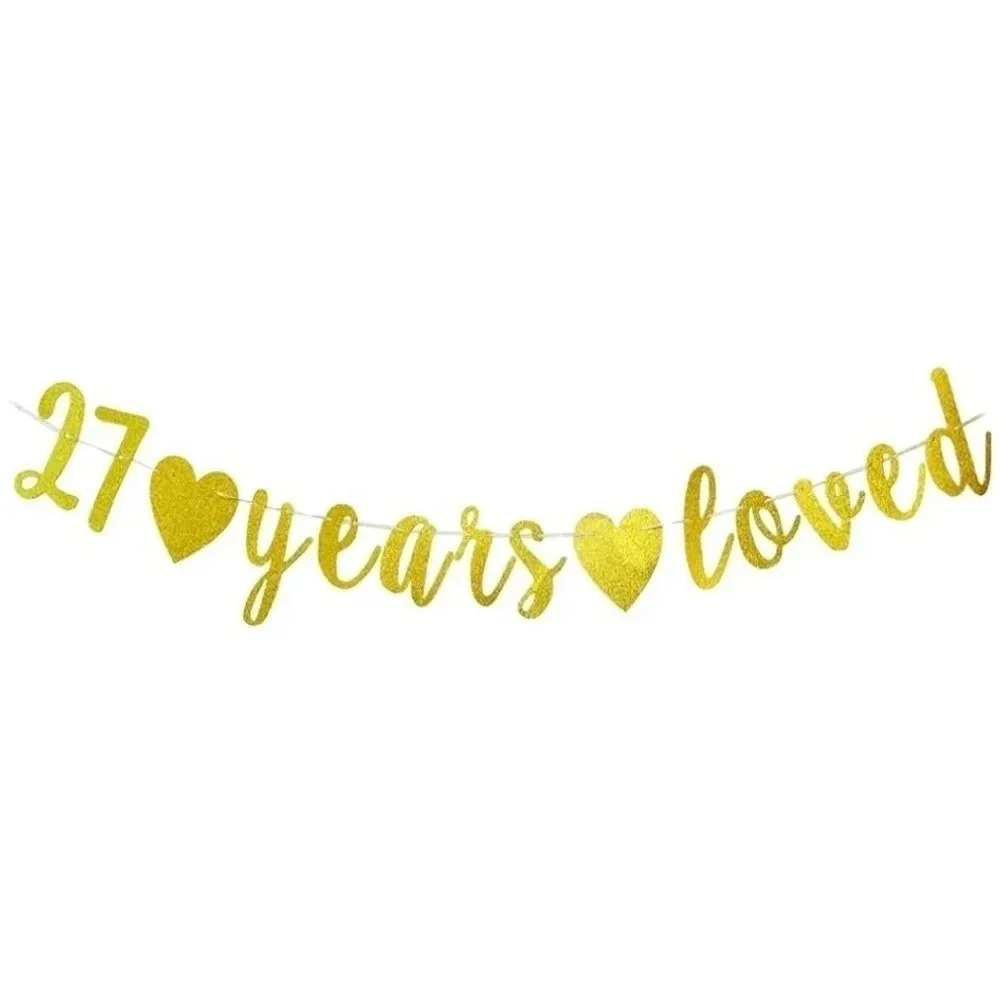 27 Years Loved Anniversary / Birthday Party Banner